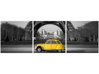 90 80CM OBRAZ T3 ELEM ŻÓŁTE AUTKO DRUK ŚCIENNY