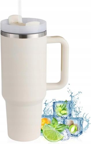 1200ML KUBEK TERMICZNY ZE SŁOMKĄ I USTNIKIEM TERMOS DO SAMOCHODU na Arena.pl