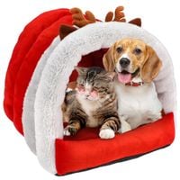 legowisko świąteczne dla zwierząt kot pies poduszka miękie mikołaj 40x40