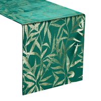 Bieżnik dekoracyjny/ szarfa BLINK-15 35x180 ciemnozielony w liście