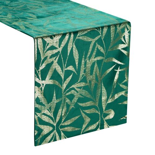 Bieżnik dekoracyjny/ szarfa BLINK-15 35x180 ciemnozielony w liście na Arena.pl