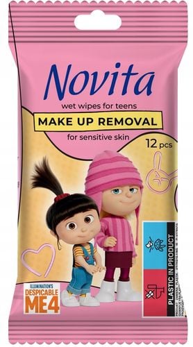 novita minionki chusteczki nawilżane do demakijażu dla nastolatków, 12 szt. na Arena.pl