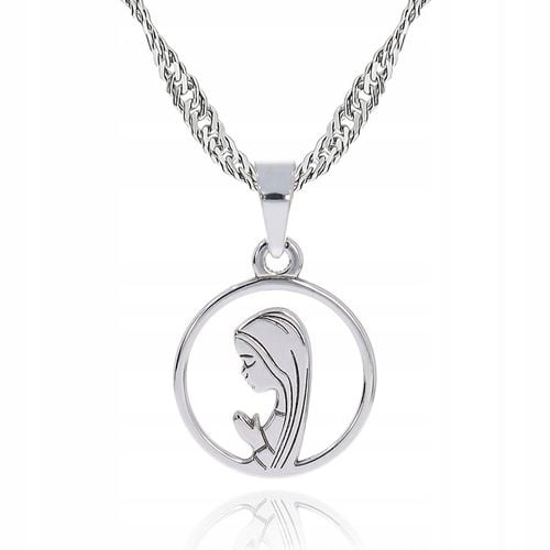 ŁAŃCUSZEK SREBRNY MEDALIK KOMUNIJNY MATKA BOSKA 50 na Arena.pl