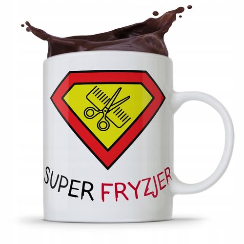 Kubek Fryzjera Fryzjerki Super Fryzjer Prezent Z Nadrukiem Ze Zdjęciem na Arena.pl