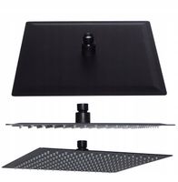 DESZCZOWNICA KWADRATOWA CZARNA SLIM 20 PRYSZNICOWA NATRYSKOWA STALOWA S304