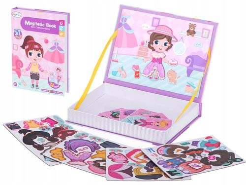 KSIĄŻECZKA MAGNETYCZNA UKŁADANKA PUZZLE NA MAGNES UBIERZ LALKĘ 51 elementów na Arena.pl