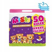 Papier toaletowy MIŚKI 3 WARSTWY Celuloza PACZKA 50 rolek