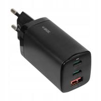 Ładowarka sieciowa GaN iBOX C-65 USB-C PD65W, kabel USB-C, Black