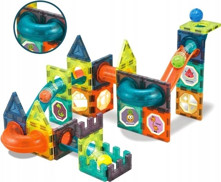 Klocki magnetyczne Woopie Light Magnetic Blocks 75 elementów zdjęcie 2