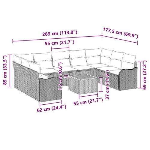 Zestaw Sof na Ogród 10 pcs beżowo-biały na Arena.pl