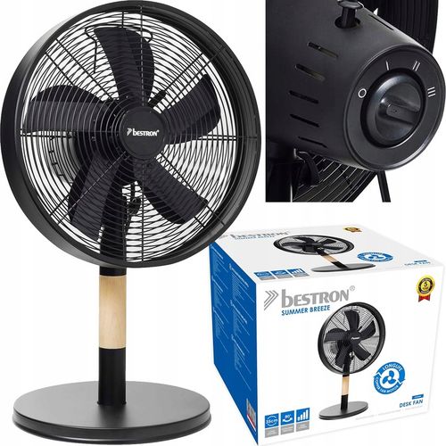 Wentylator biurkowy stołowy w stylu retro wiatrak Bestron DFT35WB 35W na Arena.pl