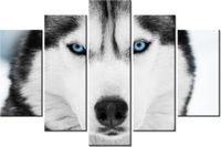 100CM 150CM OBRAZ 5 ELEM HUSKY SYBERYJSKI ŚCIENNY