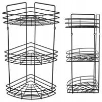 PÓŁKA ŁAZIENKOWA POD PRYSZNIC WISZĄCA REGAŁ CZARNA 3 POZIOMOWA METAL LOFT