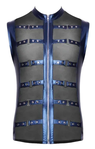 nek koszulka męska xl niebieska z czarnymi wstawkami i zamkiem na Arena.pl