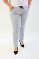 Spodnie gnieciuchy wzorek Eliza Biało-popielate UNI DUŻY