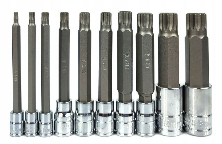 ZESTAW NASADEK SPLINE M4-M18 DŁUGIE zdjęcie 2