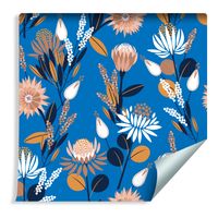 Tapeta w Rolce Kolorowe Kwiaty Modny Roślinny Wzór