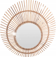 OKRĄGŁE LUSTRO Bilbao NATURALNE w styu boho 90cm