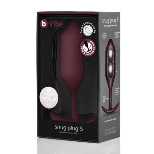 b-vibe snug plug 5 dark red - anatomiczny model, silikon, 371g na Arena.pl