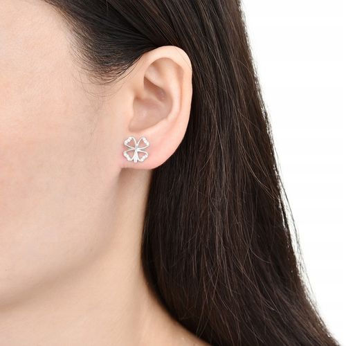 Kolczyki srebrne koniczynki wkrętki sztyfty kolczyki srebro próba 925 na Arena.pl