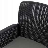 Zestaw Meble Ogrodowe Technorattan Na Taras Ogród Komplet Czarne FRESNO