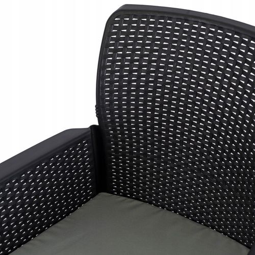 Zestaw Meble Ogrodowe Technorattan Na Taras Ogród Komplet Czarne FRESNO na Arena.pl