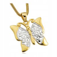 WISIOREK MOTYL ZŁOTO ŻÓŁTE I BIAŁE 585/14k MODNA KOLEKCJA