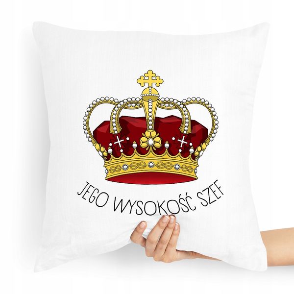 Poduszka Prezent Dla Szefa Jego Wysokość Szef Z Nadrukiem Ze Zdjęciem zdjęcie 1