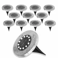 12x Lampka Ogrodowa LED SOLARNA DOGRUNTOWA Wbijana Najazdowa DYSK LED