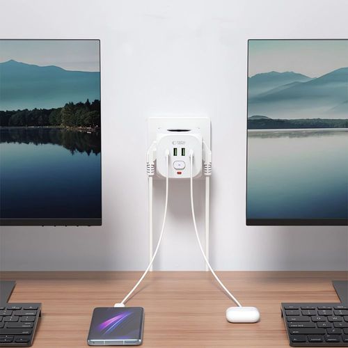 tech-protect pcl3x4 power socket 2 usb & 2 type-c & 3 socket white na Arena.pl