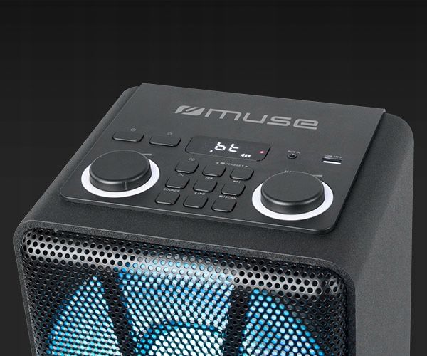 GŁOŚNIK BLUETOOTH PRZENOŚNY PODŚWIETLENIE LED PARTY BOX MUSE M-1805DJ zdjęcie 2