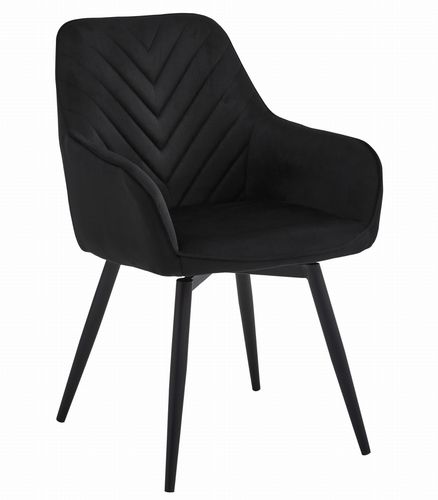 Krzesło NANA360 - czarny aksamit / nogi czarne x 1 na Arena.pl