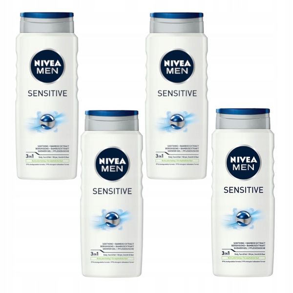 NIVEA MEN Sensitive żel pod prysznic 4x500 ml zdjęcie 1