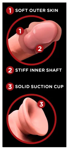 pipedream king cock plus 18 cm jasny - model z kulkami i przyssawką na Arena.pl