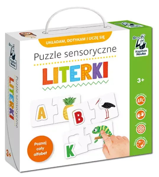 Puzzle sensoryczne 72 elementy. Literki zdjęcie 1