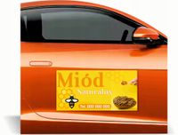 Magnes na samochód auto reklama magnetyczna 60x30 cm MIÓD NATURALNY