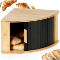 Chlebak Bambusowy Czarny Pojemnik Kuchenny na Pieczywo Chleb Bułki Narożny