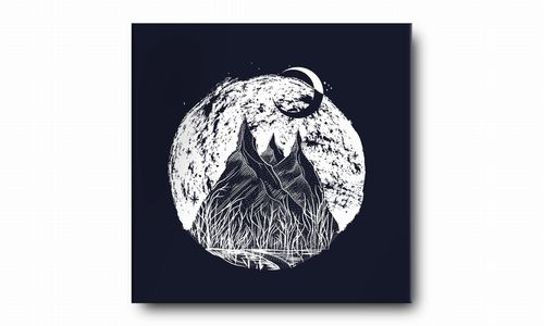 OBRAZ NA PŁÓTNIE 029 Góry nocą 70x70cm na Arena.pl