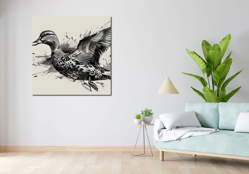 Obraz 100x100cm Gracja Kaczki w Locie zdjęcie 2