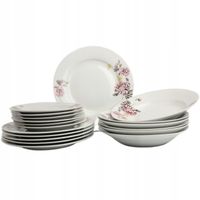 ZESTAW OBIADOWY SERWIS KOMPLET TALERZY DLA 6 OSÓB 18 ELEMENTÓW OKRĄGŁY