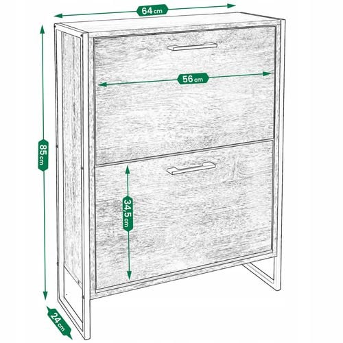 szafka na buty regał 2 komory obuwie komoda pojemna do przedpokoju loft na Arena.pl