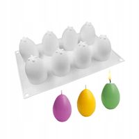 Forma foremka silikonowa do świec wosku Jajko zestaw 8 szt. na Wielkanoc