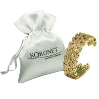 Szeroka obrączka ZŁOTA z cyrkoniami uniwersalna KOKONET 7-0009