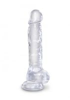 8 inch cock with balls transparant king cock