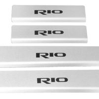 Listwa progowa KIA RIO MK4 Stal nierdzewna 304 mat z czarnymi literami 4szt