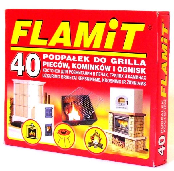 FLAMiT Podpałka w kostce, biała do grilla pieca kominka i ognisk 40 zdjęcie 2