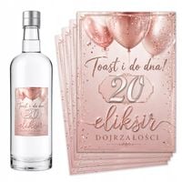 Naklejki na butelki Wódkę urodzinową na urodziny 18 20 30 40 50 60 70 -8szt