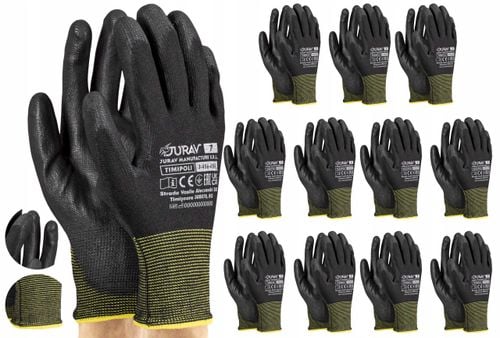 rękawice robocze czarne j-timipoli_bb7-s - 12 par na Arena.pl