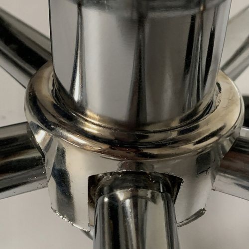 TABORET KRZESŁO STOŁEK Z KÓŁKAMI RONI CZARNY PODSTAWA CHROM SKÓRA PU na Arena.pl