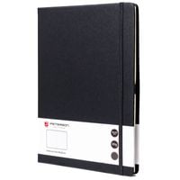 czarny notes w formacie b5 zadrukowany w linie - peterson